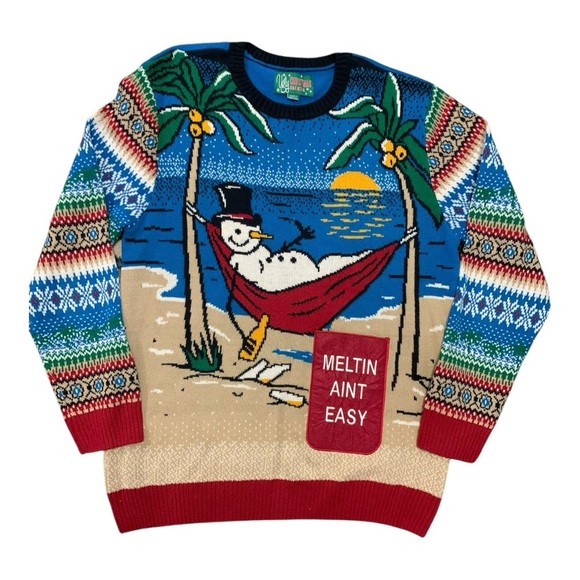 Men’s Ugly Christmas Sweater with beer pouch size XXL - Picture 1 of 3
